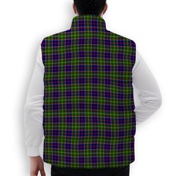 ScotsTee Shop Scottish Whitefoord Crest Tartan Puffer Vest Winter White Duck Down Vest Sleeveless