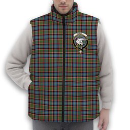 ScotsTee Shop Scottish Norvill Crest Tartan Puffer Vest Winter White Duck Down Vest Sleeveless