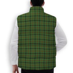 ScotsTee Shop Scottish Strachan Hunting Crest Tartan Puffer Vest Winter White Duck Down Vest Sleeveless