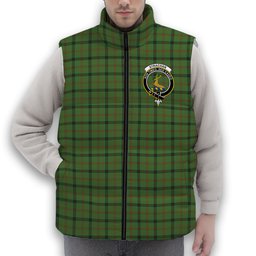 ScotsTee Shop Scottish Strachan Hunting Crest Tartan Puffer Vest Winter White Duck Down Vest Sleeveless