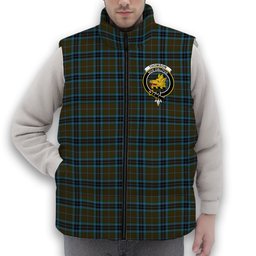 ScotsTee Shop Scottish Thomson Hunting Crest Tartan Puffer Vest Winter White Duck Down Vest Sleeveless
