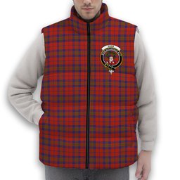 ScotsTee Shop Scottish Ross Old Ancient Crest Tartan Puffer Vest Winter White Duck Down Vest Sleeveless