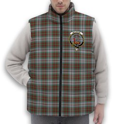 ScotsTee Shop Scottish MacBain Dress Crest Tartan Puffer Vest Winter White Duck Down Vest Sleeveless