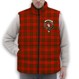 ScotsTee Shop Scottish Livingstone Modern Crest Tartan Puffer Vest Winter White Duck Down Vest Sleeveless