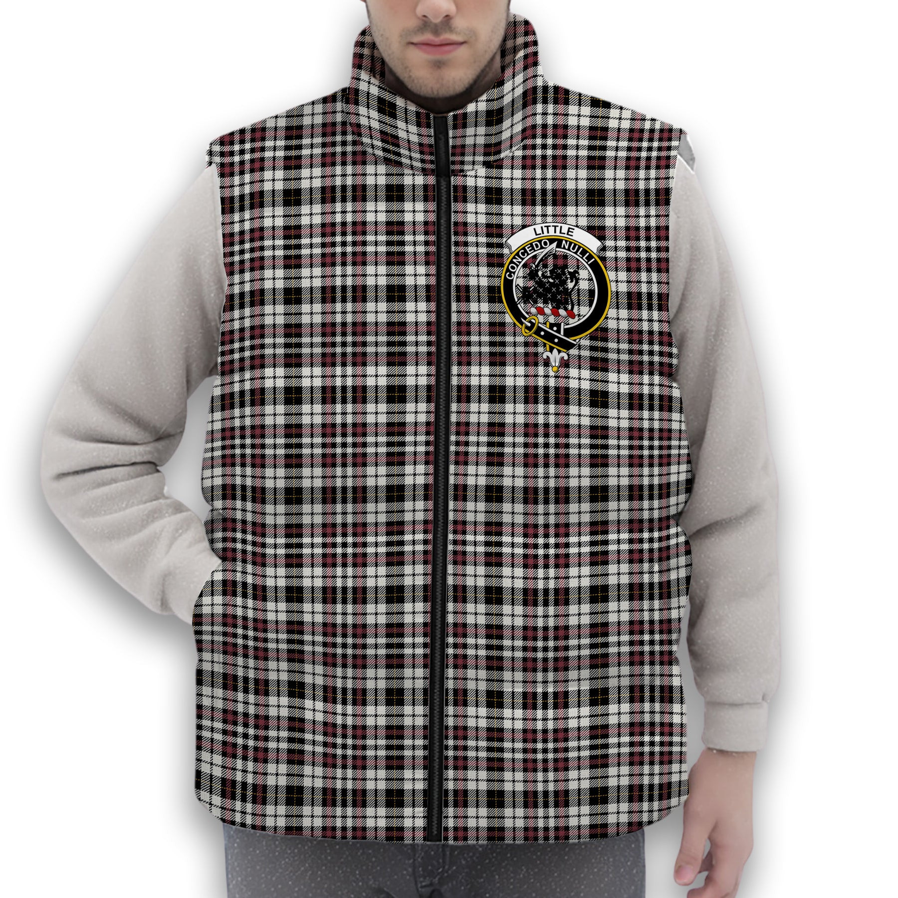 ScotsTee Shop Scottish Little Arisaid Ancient Crest Tartan Puffer Vest Winter White Duck Down Vest Sleeveless