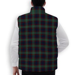 ScotsTee Shop Scottish MacNicol Hunting Modern Crest Tartan Puffer Vest Winter White Duck Down Vest Sleeveless