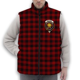 ScotsTee Shop Scottish MacLeod of Raasay Highland Crest Tartan Puffer Vest Winter White Duck Down Vest Sleeveless