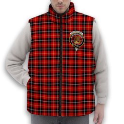 ScotsTee Shop Scottish Marjoribanks SC Crest Tartan Puffer Vest Winter White Duck Down Vest Sleeveless
