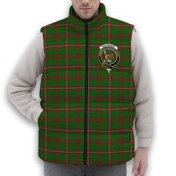 ScotsTee Shop Scottish MacKinnon Hunting Modern Crest Tartan Puffer Vest Winter White Duck Down Vest Sleeveless