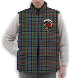ScotsTee Shop Scottish MacDuff Hunting Ancient SC Crest Tartan Puffer Vest Winter White Duck Down Vest Sleeveless