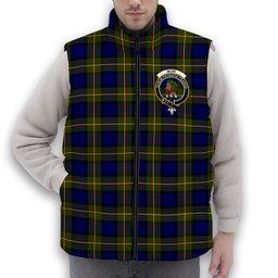 ScotsTee Shop Scottish Muir Crest Tartan Puffer Vest Winter White Duck Down Vest Sleeveless