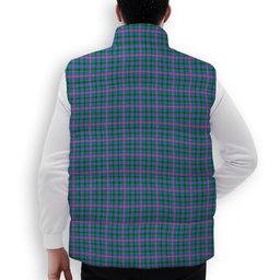 ScotsTee Shop Scottish Ralston Crest Tartan Puffer Vest Winter White Duck Down Vest Sleeveless