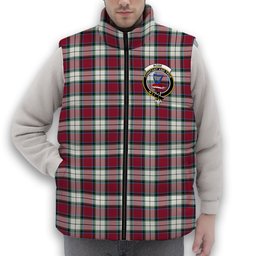 ScotsTee Shop Scottish Rose Dress Modern Crest Tartan Puffer Vest Winter White Duck Down Vest Sleeveless