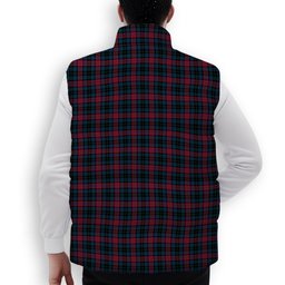 ScotsTee Shop Scottish Lindsay-McGee Modern Clan Crest Tartan Puffer Vest Winter White Duck Down Vest Sleeveless