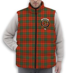 ScotsTee Shop Scottish MacAulay Ancient Crest Tartan Puffer Vest Winter White Duck Down Vest Sleeveless