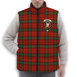 ScotsTee Shop Scottish Lindsay Black lines Ancient Crest Tartan Puffer Vest Winter White Duck Down Vest Sleeveless