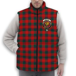 ScotsTee Shop Scottish Sinclair Modern Clan Crest Tartan Puffer Vest Winter White Duck Down Vest Sleeveless