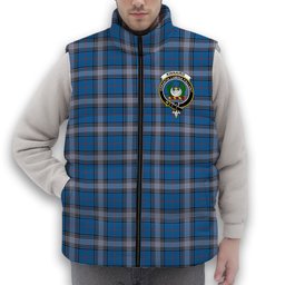 ScotsTee Shop Scottish Kinnaird Ancient Crest Tartan Puffer Vest Winter White Duck Down Vest Sleeveless