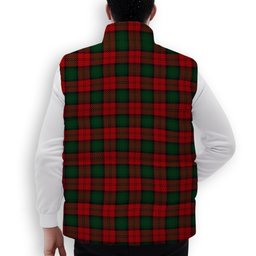 ScotsTee Shop Scottish Lindsay 2 Crest Tartan Puffer Vest Winter White Duck Down Vest Sleeveless