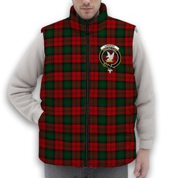 ScotsTee Shop Scottish Lindsay 2 Crest Tartan Puffer Vest Winter White Duck Down Vest Sleeveless