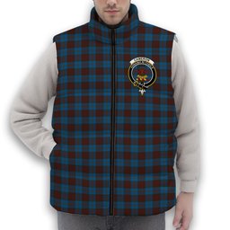 ScotsTee Shop Scottish Cameron Hunting Crest Tartan Puffer Vest Winter White Duck Down Vest Sleeveless