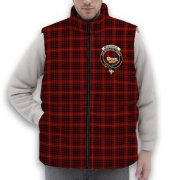 ScotsTee Shop Scottish McDonald of Ardnamurchan Crest Tartan Puffer Vest Winter White Duck Down Vest Sleeveless