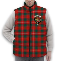 ScotsTee Shop Scottish McFie Modern Crest Tartan Puffer Vest Winter White Duck Down Vest Sleeveless