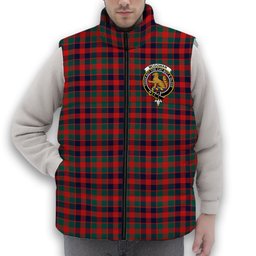 ScotsTee Shop Scottish McGowan Modern Crest Tartan Puffer Vest Winter White Duck Down Vest Sleeveless