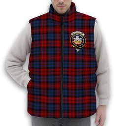 ScotsTee Shop Scottish MacLachlan Modern Crest Tartan Puffer Vest Winter White Duck Down Vest Sleeveless