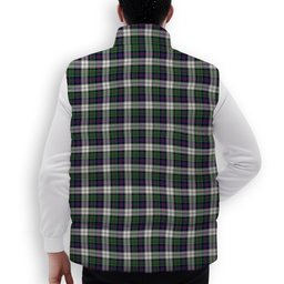 ScotsTee Shop Scottish Malcolm Dress Modern Crest Tartan Puffer Vest Winter White Duck Down Vest Sleeveless
