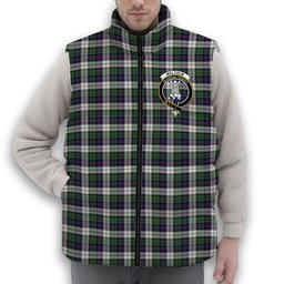 ScotsTee Shop Scottish Malcolm Dress Modern Crest Tartan Puffer Vest Winter White Duck Down Vest Sleeveless