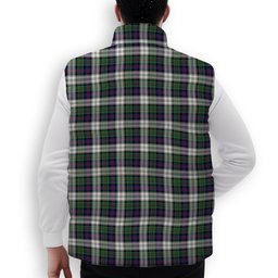 ScotsTee Shop Scottish MacCallum Dress Modern Crest Tartan Puffer Vest Winter White Duck Down Vest Sleeveless