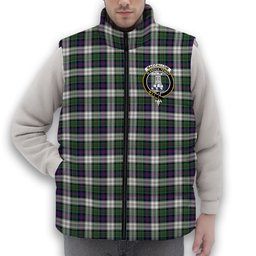 ScotsTee Shop Scottish MacCallum Dress Modern Crest Tartan Puffer Vest Winter White Duck Down Vest Sleeveless
