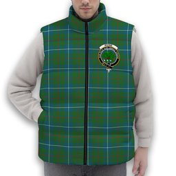 ScotsTee Shop Scottish Irvine of Bonshaw Tower Ancient Crest Tartan Puffer Vest Winter White Duck Down Vest Sleeveless