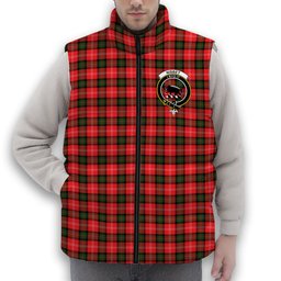 ScotsTee Shop Scottish Nisbet Modern Crest Tartan Puffer Vest Winter White Duck Down Vest Sleeveless
