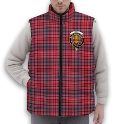 ScotsTee Shop Scottish Udny Crest Tartan Puffer Vest Winter White Duck Down Vest Sleeveless