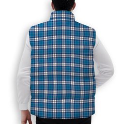 ScotsTee Shop Scottish Roberton Crest Tartan Puffer Vest Winter White Duck Down Vest Sleeveless