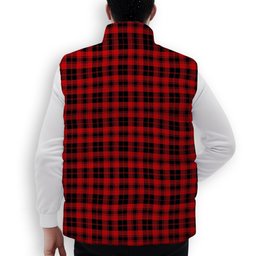 ScotsTee Shop Scottish Murray of Ochtertyre Modern Crest Tartan Puffer Vest Winter White Duck Down Vest Sleeveless