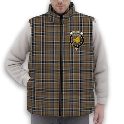 ScotsTee Shop Scottish Thompson Camel Crest Tartan Puffer Vest Winter White Duck Down Vest Sleeveless