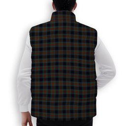 ScotsTee Shop Scottish Stewart Black 2 Crest Tartan Puffer Vest Winter White Duck Down Vest Sleeveless