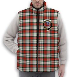 ScotsTee Shop Scottish Rose Dress Ancient Crest Tartan Puffer Vest Winter White Duck Down Vest Sleeveless