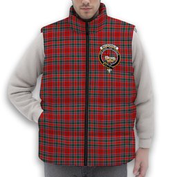 ScotsTee Shop Scottish MacDonald of Lochmaddy Modern Crest Tartan Puffer Vest Winter White Duck Down Vest Sleeveless