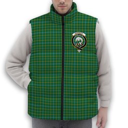 ScotsTee Shop Scottish Kennedy Irish Ancient Crest Tartan Puffer Vest Winter White Duck Down Vest Sleeveless