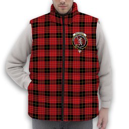 ScotsTee Shop Scottish MacSwan Modern Crest Tartan Puffer Vest Winter White Duck Down Vest Sleeveless