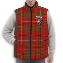 ScotsTee Shop Scottish Meldrum Dress Ancient Crest Tartan Puffer Vest Winter White Duck Down Vest Sleeveless