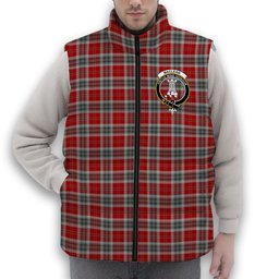 ScotsTee Shop Scottish MacLean of Duart Dress 2 Crest Tartan Puffer Vest Winter White Duck Down Vest Sleeveless