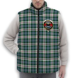 ScotsTee Shop Scottish MacLeod Of Californian Ancient Crest Tartan Puffer Vest Winter White Duck Down Vest Sleeveless