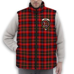 ScotsTee Shop Scottish Innes Modern Crest Tartan Puffer Vest Winter White Duck Down Vest Sleeveless