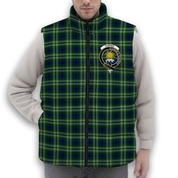 ScotsTee Shop Scottish Purves Crest Tartan Puffer Vest Winter White Duck Down Vest Sleeveless