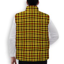 ScotsTee Shop Scottish Jardine Modern Crest Tartan Puffer Vest Winter White Duck Down Vest Sleeveless